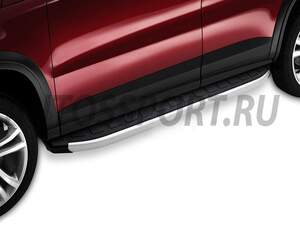 Пороги-подножки DOLUNAY SHINY (полированный кант) для HYUNDAI Creta II (2021-н.в.)ERKUL и крепеж Rival