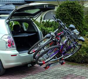 Платформа для 3-х велосипедов на фаркоп AMOS GIRO 3, алюминий/цвет серебристый