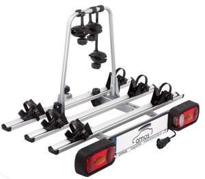 Платформа для 3-х велосипедов на фаркоп AMOS GIRO 3, алюминий/цвет серебристый