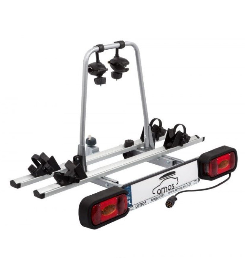 Платформа для 2-х велосипедов на фаркоп AMOS GIRO 2, алюминий/цвет серебристый Платформа для 2-х велосипедов на фаркоп AMOS GIRO 2, алюминий/цвет серебристый