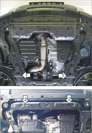 Защита картера двигателя и КПП для NISSAN X-Trail 31/32 (2007-н.в.)/Qashqai (2015-2021)