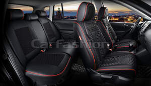 Комплект каркасных чехлов 5D «MERCURY PLUS» черный/черный/красный/красный 27231