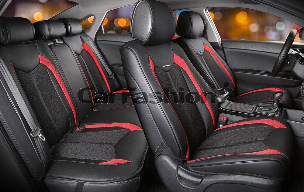 Комплект накидок «URBAN PLUS» черный/черный/красный 22366 Комплект накидок «URBAN PLUS» черный/черный/красный 22366