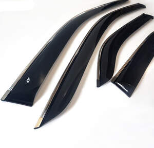 Дефлекторы окон накладные TOYOTA VENZA (2008-) «КОБРА Тюнинг» хром.молдинг