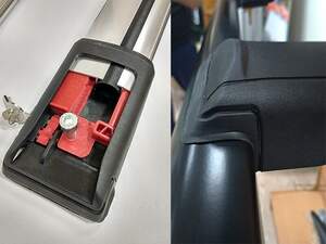 (c) Багажные поперечины SHARK длиной 113см на рейлинги, серебристые (c) Багажные поперечины SHARK длиной 113см на рейлинги, серебристые