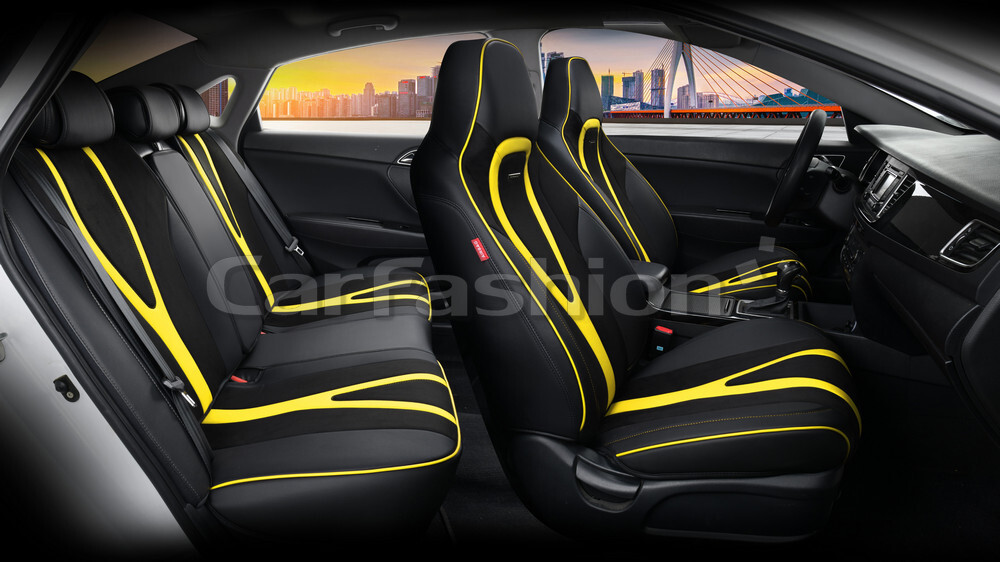 Комплект каркасных чехлов 5D «INTEGRAL PLUS» черный/черный/желтый 27246 Комплект каркасных чехлов 5D «INTEGRAL PLUS» черный/черный/желтый 27246