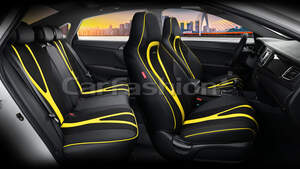 Комплект каркасных чехлов 5D «INTEGRAL PLUS» черный/черный/желтый 27246