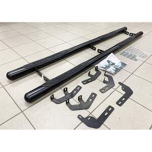 Пороги B2 70mm трубы нерж. с накладками MERCEDES BENZ X черные