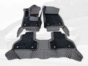 Коврики 5D из экокожи для для AUDI Q7 4M(2012-2018) черный/бежевый 70012