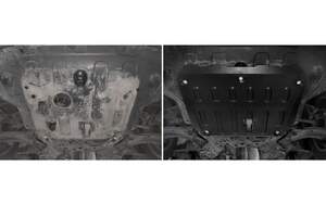 Защита картера и КПП АвтоБроня для Hyundai Creta I поколение 2016-2021, штампованная, сталь 2 мм, с крепежом