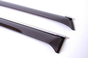 Дефлекторы окон накладные HYUNDAI SANTA FE I Classic (2000-2006; 2007- сборка ТАГАЗ) «КОБРА Тюнинг» хром.молд