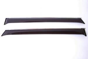 Дефлекторы окон накладные KIA MOHAVE   BORREGO (2008-) «КОБРА Тюнинг» хром.молдинг