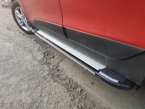 Пороги-подножки RAINBOW 183см для CADILLAC XT5 (2017-н.в.)(алюминий+пластик) от ERKUL