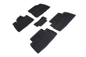 Коврики резиновые Hyundai SANTA FE IV (5 мест) rest 2020-н.в. с высоким бортом «Seintex»