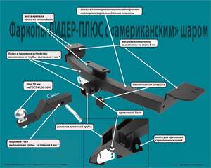 Фаркоп «Лидер-плюс» для RENAULT ARKANA 2019 - ... г. в. (кроме европейской сборки)
