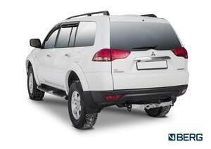 Фаркоп «Berg» с нержавеющей накладкой Mitsubishi Pajero Sport 2008-2016, 2016-2021 фланцевое крепление шара Фаркоп «Berg» с нержавеющей накладкой Mitsubishi Pajero Sport 2008-2016, 2016-2021 фланцевое крепление шара