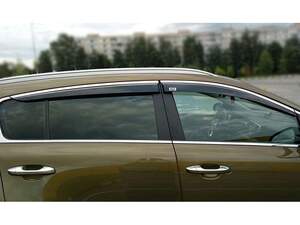 Дефлекторы окон накл. KIA SPORTAGE V (2021-) ALVI-STYLE нерж.молдинг ORIGINAL (с надписью(6частей)