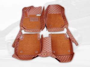 Коврики 5D из экокожи для BMW X6 F16 2014-2020 бежевый/коричневый 70048