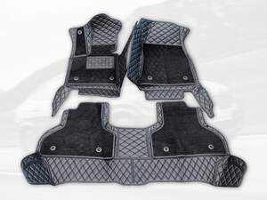 Коврики 5D из экокожи для черный/синий