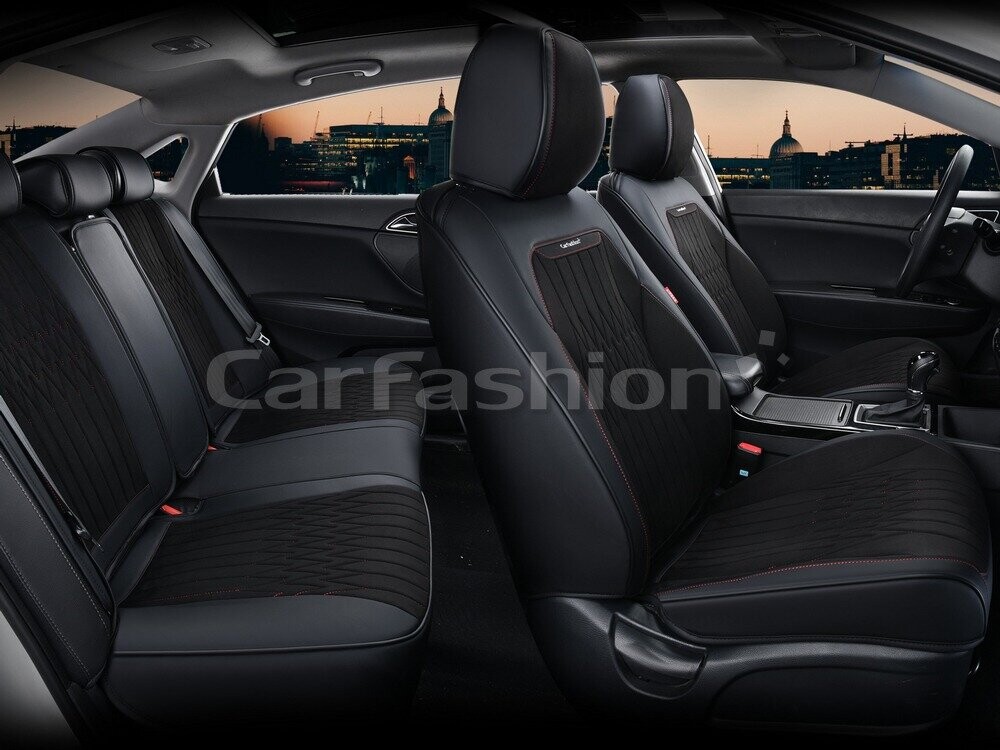 Комплект каркасных чехлов 5D «GOTHIC PLUS» черный/черный/красный 27293 Комплект каркасных чехлов 5D «GOTHIC PLUS» черный/черный/красный 27293