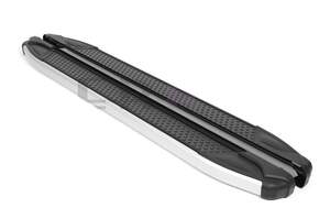 (а) Пороги-подножки MEVSIM V2 Black (алюминий+пластик)