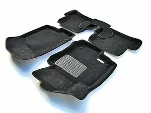Коврики в салон текстильные Euromat 3D Business Volkswagen Golf Plus (2004-2014), черные (5 шт.)