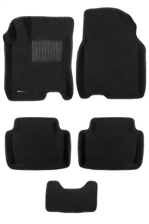 Коврики в салон текстильные Euromat 3D Business NISSAN Qashqai (2007-2013), черные (5 шт.)