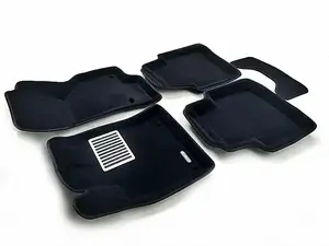 Коврики в салон текстильные Euromat 3D lux Volkswagen Passat B8 (2016-2018), черные (5 шт.)