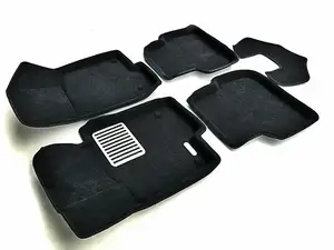 Коврики в салон текстильные Euromat 3D lux VOLKSWAGEN Jetta 6 (2011-2018), черные (5 шт.)