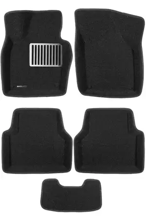 Коврики в салон текстильные Euromat 3D lux VOLKSWAGEN Tiguan 1 (2008-2016), черные (5 шт.)