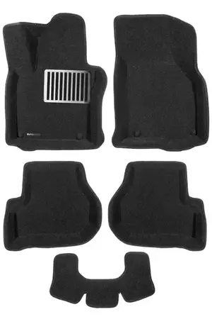 Коврики в салон текстильные Euromat 3D lux Volkswagen Golf Plus (2004-2014), черные (5 шт.)
