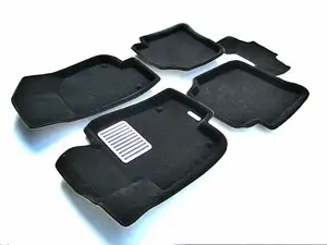 Коврики в салон текстильные Euromat 3D lux SKODA Superb (2009-2015), черные (5 шт.)