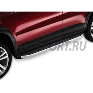 Пороги-подножки DOLUNAY BLACK для HYUNDAI IX-35 2010-2017 (алюминий+пластик) от ERKUL