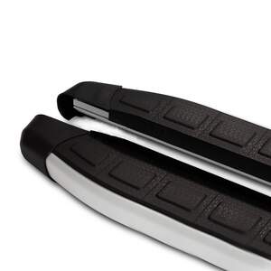 Пороги-подножки ALMOND BLACK для MERCEDES VITO W639, W447 Short/Middle 2010-н.в. (алюминий+пластик) от ERKUL