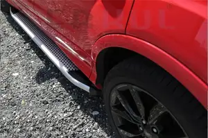 Пороги-подножки MEVSIM V2 GREY для HYUNDAI TUCSON I 2004-2009 (алюминий+пластик) от ERKUL