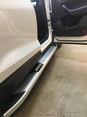 Пороги-подножки MEVSIM для RENAULT KANGOO 2010-2018 (алюминий+пластик) от ERKUL