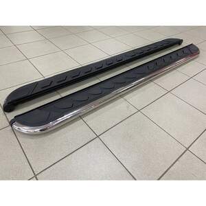 Пороги-подножки MAYDOS V1 (Мэйдос В1) для AUDI Q7 2006-2015 (алюминий+пластик) от ERKUL