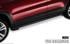 Пороги-подножки MAYA  для MITSUBISHI ASX 2010-н.в. (алюминий+пластик) от ERKUL