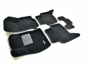 Коврики в салон текстильные Euromat 3D Business AUDI A3 (2014-2018), черные (5 шт.)