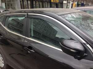 Дефлекторы окон накл. JAC JS4 (2020-)   МОСКВИЧ 3 (2023) ALVI-STYLE нерж.м