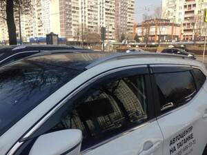 Дефлекторы окон накл. JAC JS4 (2020-)   МОСКВИЧ 3 (2023) ALVI-STYLE нерж.м