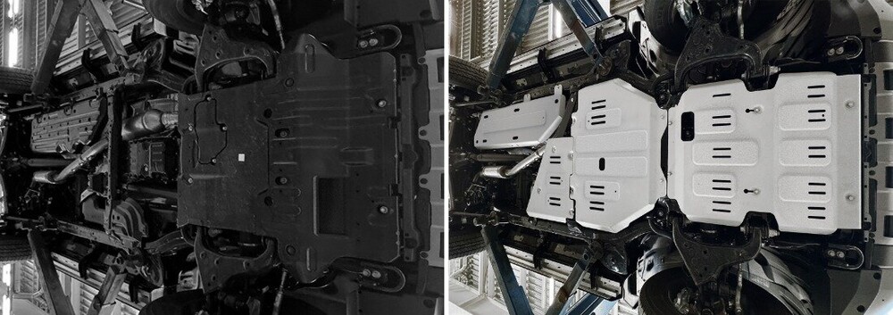 Защита картера, КПП, РК, топливного бака Rival для Toyota Land Cruiser Prado J250 V поколение АКПП 4WD 2024-н.в., алюминий 3 мм, с крепежом, штампованная Защита картера, КПП, РК, топливного бака Rival для Toyota Land Cruiser Prado J250 V поколение АКПП 4WD 2024-н.в., алюминий 3 мм, с крепежом, штампованная