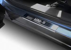 Накладки на пороги AutoMax для Changan UNI-S 2024-н.в., рынок РФ, нерж.сталь, с надписью, 4 шт.