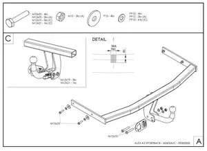 Фаркоп Galia на Audi A3, Sportback, хетчбек, 5 дверей, с 2004 по 2008, с 2008 по 2013