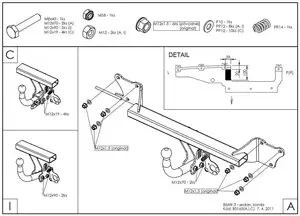 Фаркоп Galia на BMW 3, E90/E91, седан, купе, универсал, с 2005 по 2012