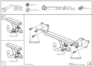 Фаркоп Galia на BMW X1 E84, E84, с 2009 по 2015 (кроме М пакет)