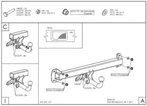 Фаркоп Galia на BMW X3 E83, с 2004 по 2010