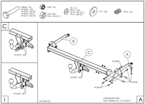 Фаркоп Galia C063A для Chevrolet Aveo