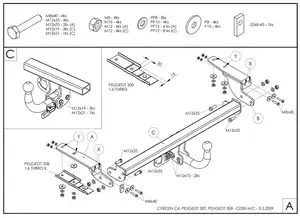 Фаркоп Galia на Citroen C4, 3/5 дверей, с 2004 по 2010, хэтчбек, с 2010 Фаркоп Galia на Citroen C4, 3/5 дверей, с 2004 по 2010, хэтчбек, с 2010