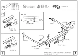 Фаркоп Galia на Citroen C8, с 2002 по 2010 Фаркоп Galia на Citroen C8, с 2002 по 2010